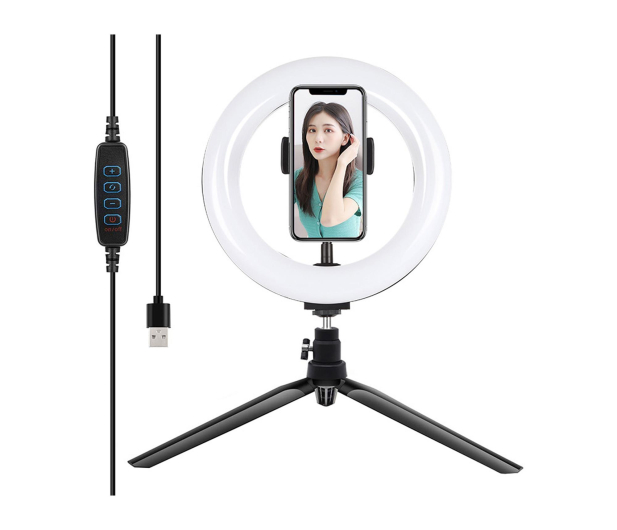 Puluz LED 20cm z uchwytem na telefon - 1508836 - zdjęcie